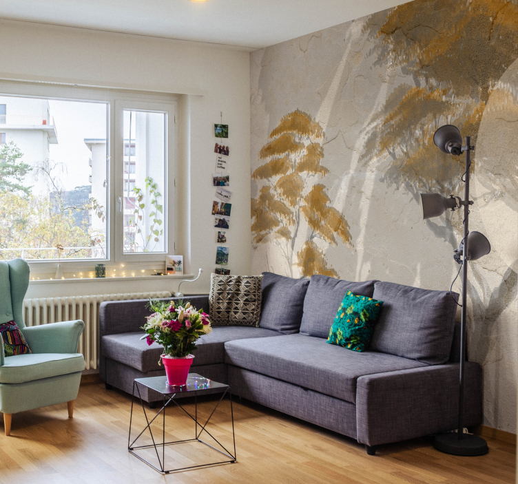 Τοίχοι σαλόνι τοιχογραφίες σιλουέτες κομψών δέντρων - TenStickers