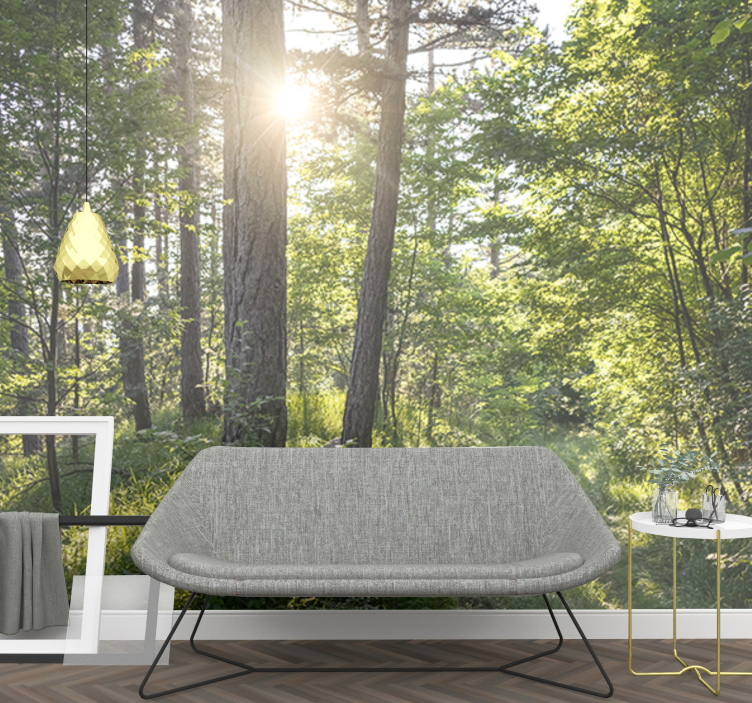 Φωτοταπετσαρία φύσης Λαμπερός Δρόμος στο Δάσος - TenStickers