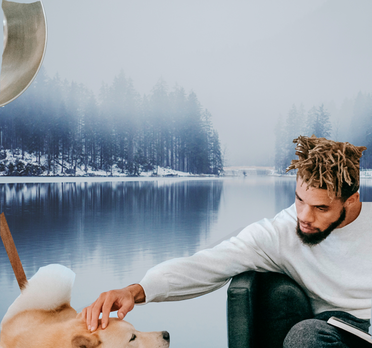 Φωτοταπετσαρία φύσης ήρεμο τοπίο στη λίμνη - TenStickers