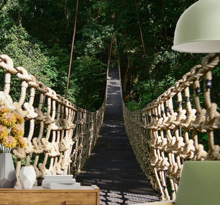 Φωτοταπετσαρία φύσης Κρεμαστό μονοπάτι δάσους - TenStickers