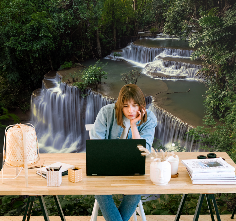 Φωτοταπετσαρία φύσης ήρεμο καταρράκτη - TenStickers