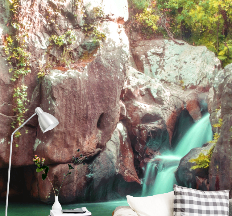 Φωτοταπετσαρία φύσης ήρεμο τοπίο καταρράκτη - TenStickers