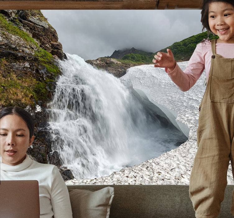 Φωτοταπετσαρία φύσης με θέα καταρράκτη - TenStickers