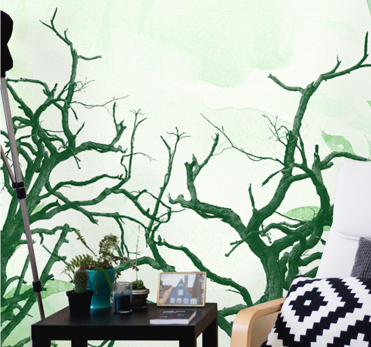 Φωτοταπετσαρία δέντρα Λεπτομερείς σιλουέτες δέντρων - TenStickers