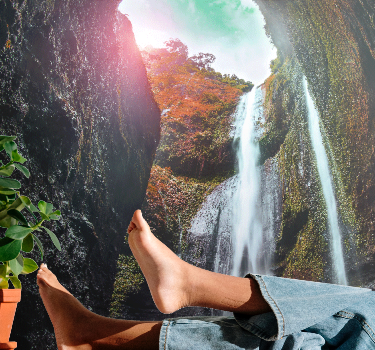 Φωτοταπετσαρία με καταρράκτη Μεγαλοπρεπές Τοπίο - TenStickers