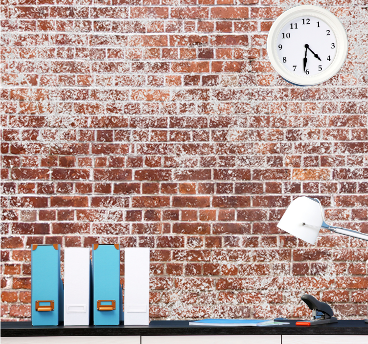 λευκή μπογιά σε τοιχογραφία τοίχου από τούβλα - TenStickers