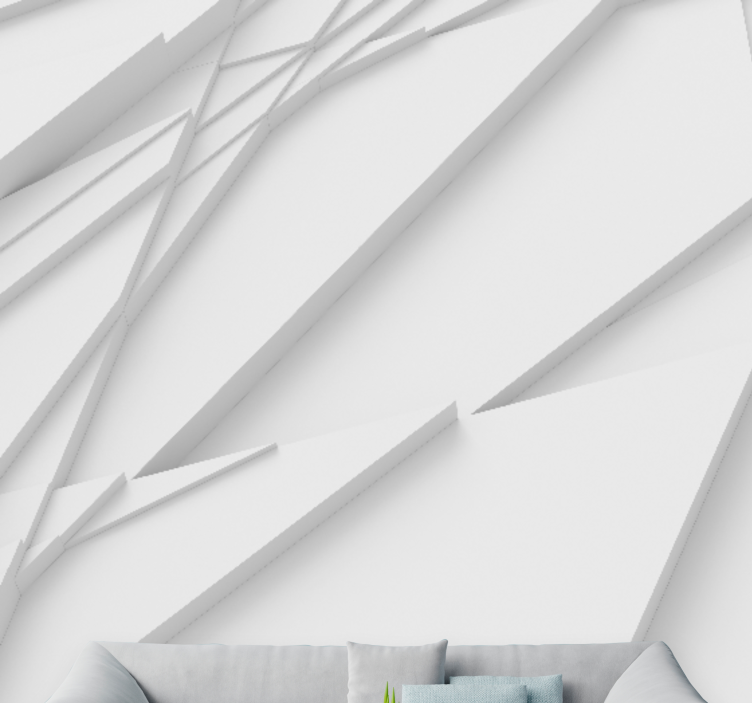 λευκά τρίγωνα μοτίβο 3d τοιχογραφία - TenStickers