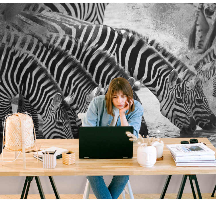 τοιχογραφία πόσιμου νερού ζέβρες - TenStickers