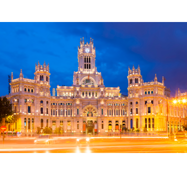ταπετσαρία φωτογραφιών σαλόνι palacio cibeles at night - TenStickers
