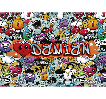 διαφορετική τοιχογραφία τέχνης emoticons - TenStickers
