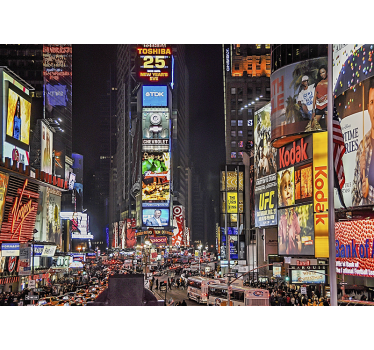 Times square Νέα Υόρκη τοιχογραφία στον ορίζοντα - TenStickers