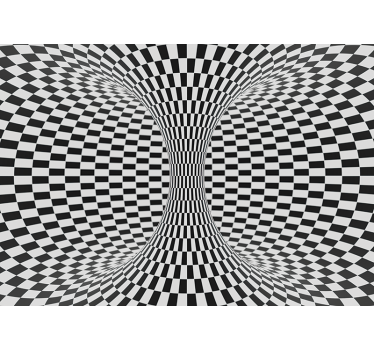 3d ασπρόμαυρη σήραγγα τρισδιάστατη τοιχογραφία ταπετσαρία - TenStickers