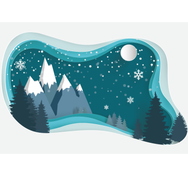 Φωτοταπετσαρία βουνού Χειμωνιάτικη Τοπιογραφία - TenStickers