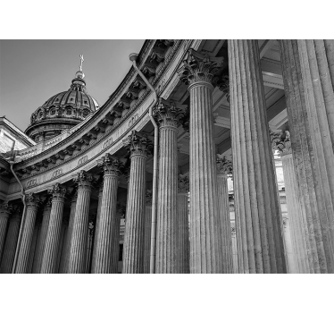 φωτογραφία τσιμεντένιων στηλών τοιχογραφία σαλονιού - TenStickers