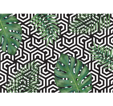 Monstera αφήνει μοντέρνα τοιχογραφία ταπετσαρία - TenStickers