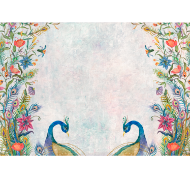 Shabby chic στυλ παγώνια τοιχογραφίες της φύσης - TenStickers
