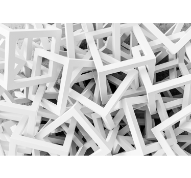 γεωμετρική αφηρημένη 3d εφέ 3d τοιχογραφία ταπετσαρία - TenStickers