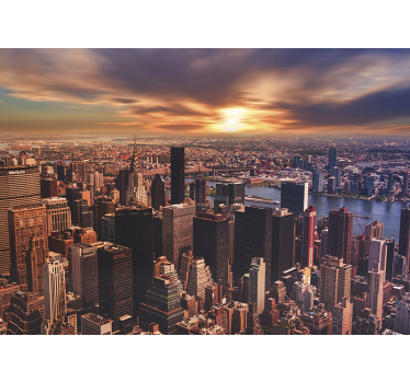 ψηλά κτίρια του newyork με θέα στον τοίχο στον ορίζοντα - TenStickers