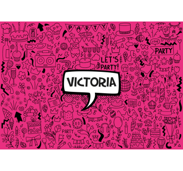 ροζ εξατομικευμένες τοιχογραφίες doodle - TenStickers