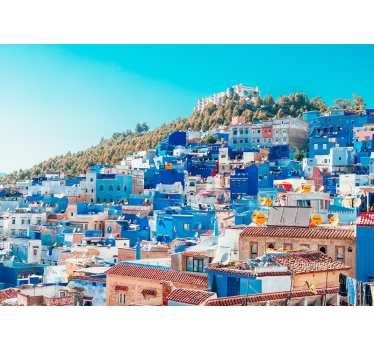 ταπετσαρία της πόλης των μπλε σπιτιών - TenStickers