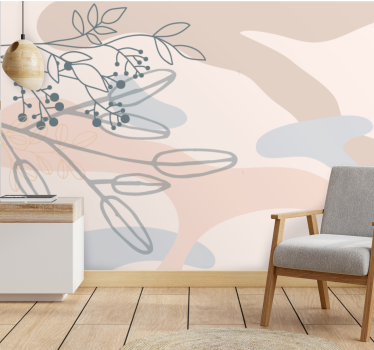 Ταπετσαρία τοιχογραφίας floral εικονογράφηση "boho". - TenStickers