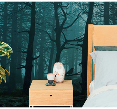 Φωτοταπετσαρία δάσους Ομιχλώδες Τοπίο Δάσους - TenStickers