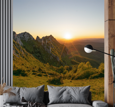 Ταπετσαρία φωτογραφίας τοπίου Δύση πάνω από βουνά - TenStickers