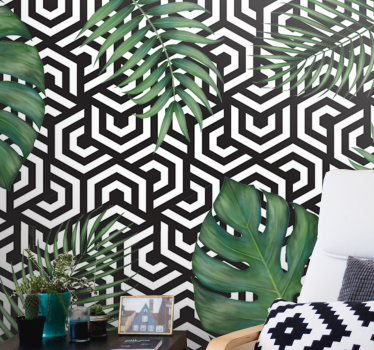 Monstera αφήνει μοντέρνα τοιχογραφία ταπετσαρία - TenStickers