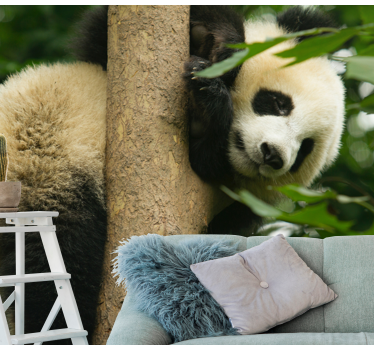 Panda κρέμεται από μια ταπετσαρία τοιχογραφία δέντρου - TenStickers