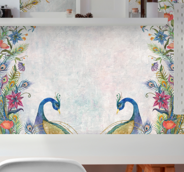 Shabby chic στυλ παγώνια τοιχογραφίες της φύσης - TenStickers