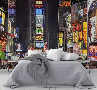 Times square Νέα Υόρκη τοιχογραφία στον ορίζοντα - TenStickers