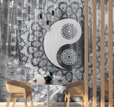 ταπετσαρία ying yang paisley zen - TenStickers