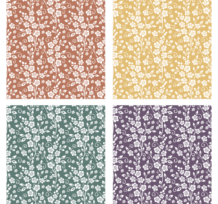 κομψό λουλουδάτο μοτίβο λούνα παρκ - TenStickers