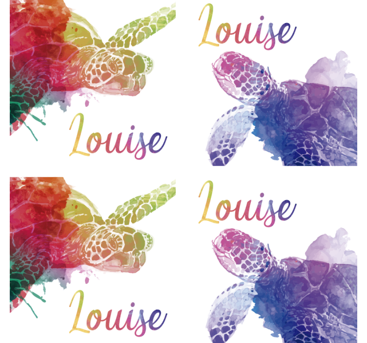 πολύχρωμο χελώνα με όνομα - TenStickers