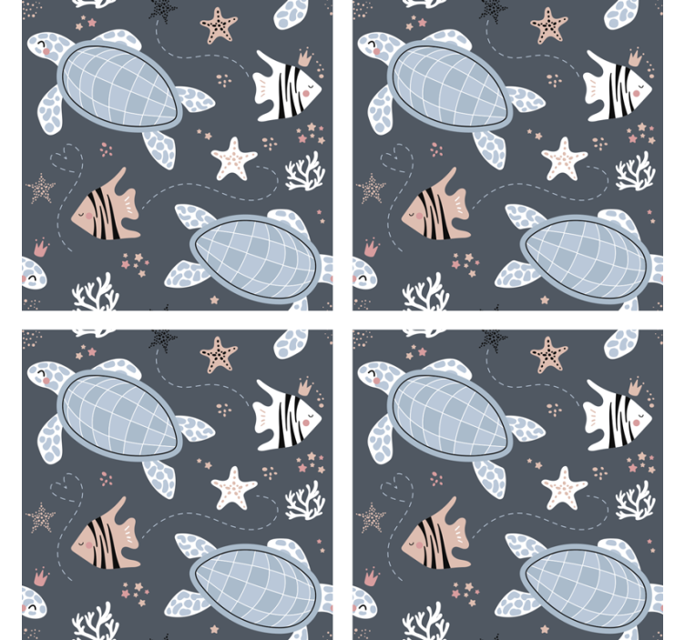 Σουβέρ τέρας με σχέδιο θαλάσσιων πλασμάτων - TenStickers