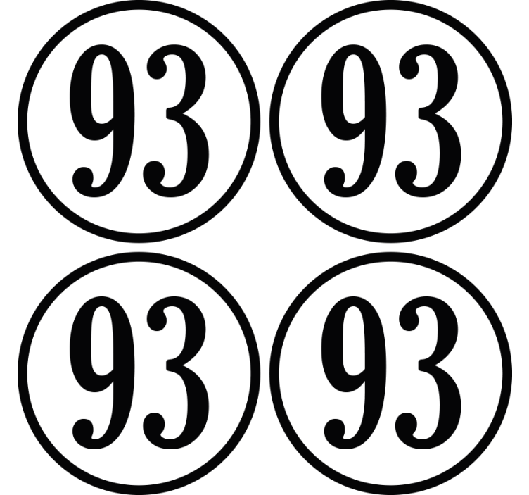 προσαρμοσμένος αριθμός γύρω από εξατομικευμένες σουβέρ - TenStickers