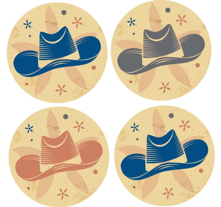 καουμπόη καπέλο μοτίβο ποτό κόστερ - TenStickers