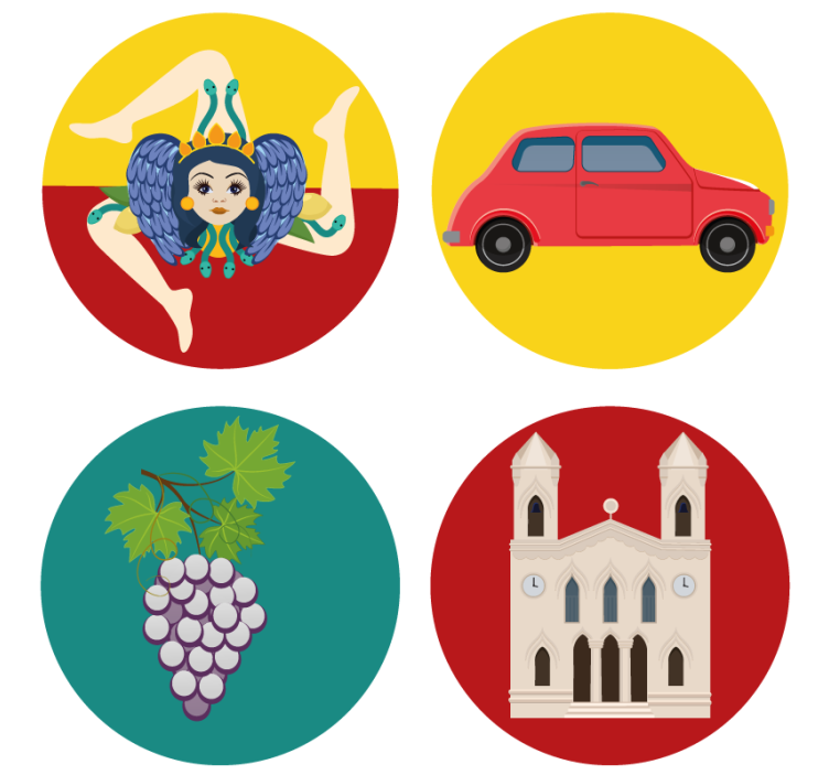 Μοντέρνο σουβέρ Σικελικά Μύθοι Σταφύλια - TenStickers
