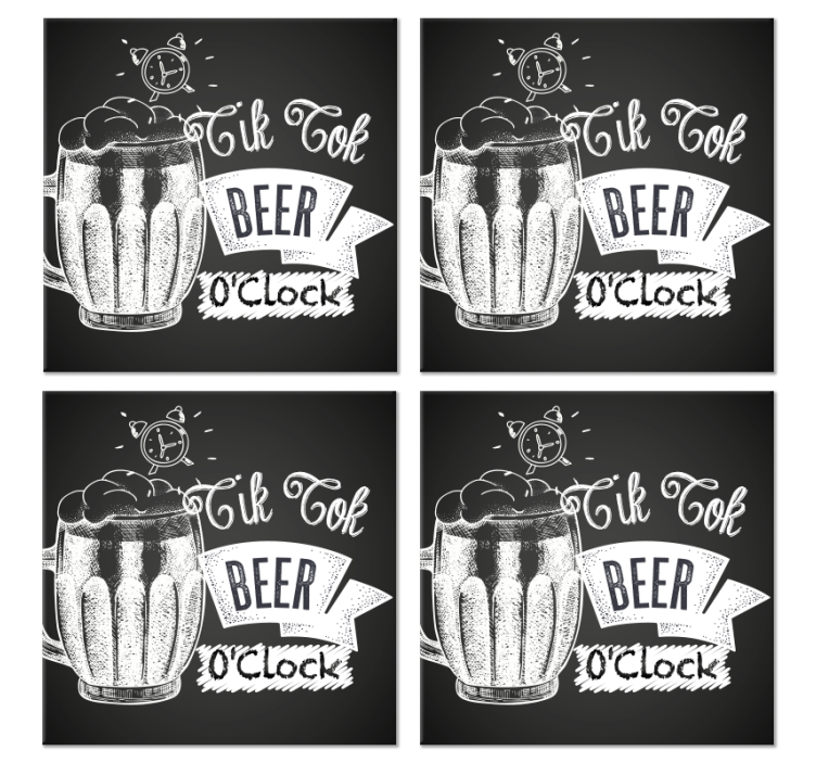 Tik tok quote μπύρα ποτά χαλάκια - TenStickers