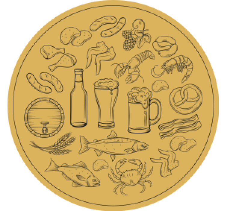 εικονίδια τροφίμων σε κύκλο σύγχρονο λούνα παρκ - TenStickers