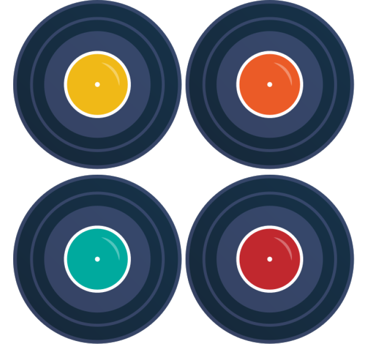 μουσική βινυλίου vintage τρενάκι - TenStickers