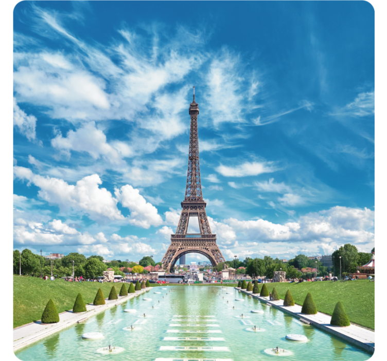 κάτω από τον πύργο του Άιφελ σύγχρονο τρενάκι αντανάκλασης - TenStickers