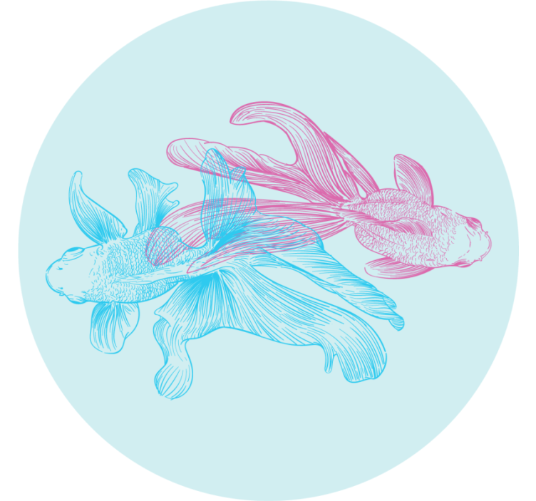 Σουβέρ τέρας με διχρωμίες ψαριών - TenStickers