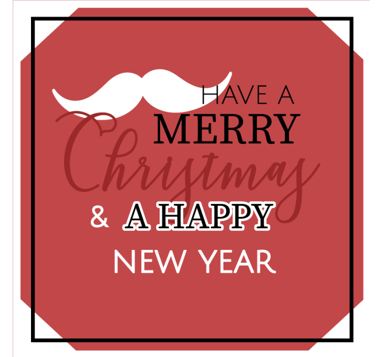 Σουβέρ Χριστουγέννων Χαρούμενες Γιορτινές Ευχές - TenStickers