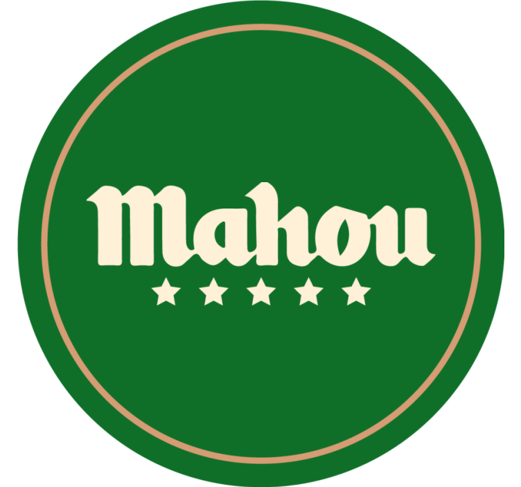 Mahou λογότυπο σε ένα πατάκι μπύρας - TenStickers