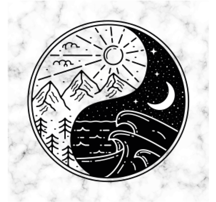 Γινγκ Γιανγκ σε μάρμαρο μοντέρνο λούνα παρκ - TenStickers