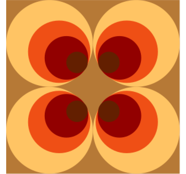 πορτοκαλί τόνοι κύκλοι vintage σουβέρ - TenStickers