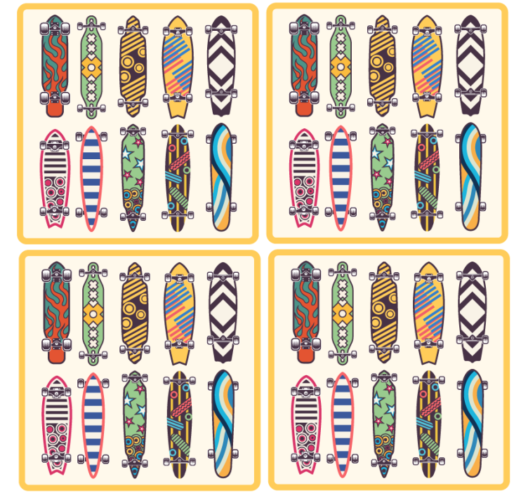 Σουβέρ τέρας με πολύχρωμα σχέδια σκεϊτάρικων - TenStickers