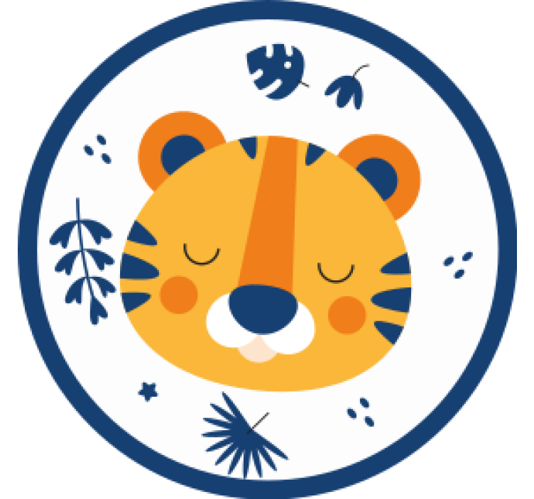 Tiger cub κεφάλι και dragonfly μοτίβο κόστερ - TenStickers