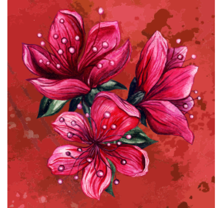 κόκκινα λουλούδια μοντέρνο σουβέρ ποτών βινυλίου - TenStickers